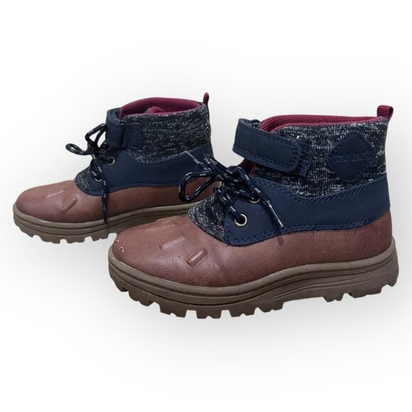 Carters Boots Rugged Lace Up w Strap Closure Textured Knit Upper Size Boy 11 M - Picture 14 of 16